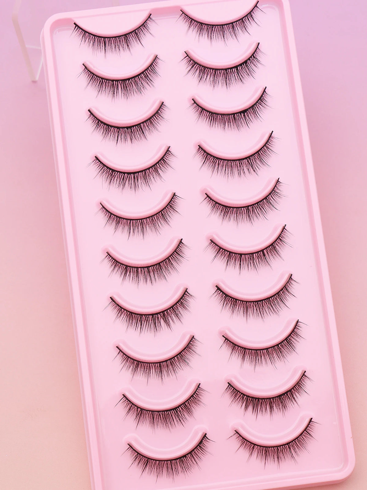 10 Pairs Natural Eye Lashes Faux Mink Eyelashes Winged End Eye Elongated Eyelashes Natural Long Manga Lashes Fake Lashes Makeup