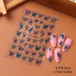 Glitter Butterfly Nail Stickers Decals Charm 3D Shiny Blue Pink Design Self Adhesive Sliders Nail Art Foils Manicure Decorations