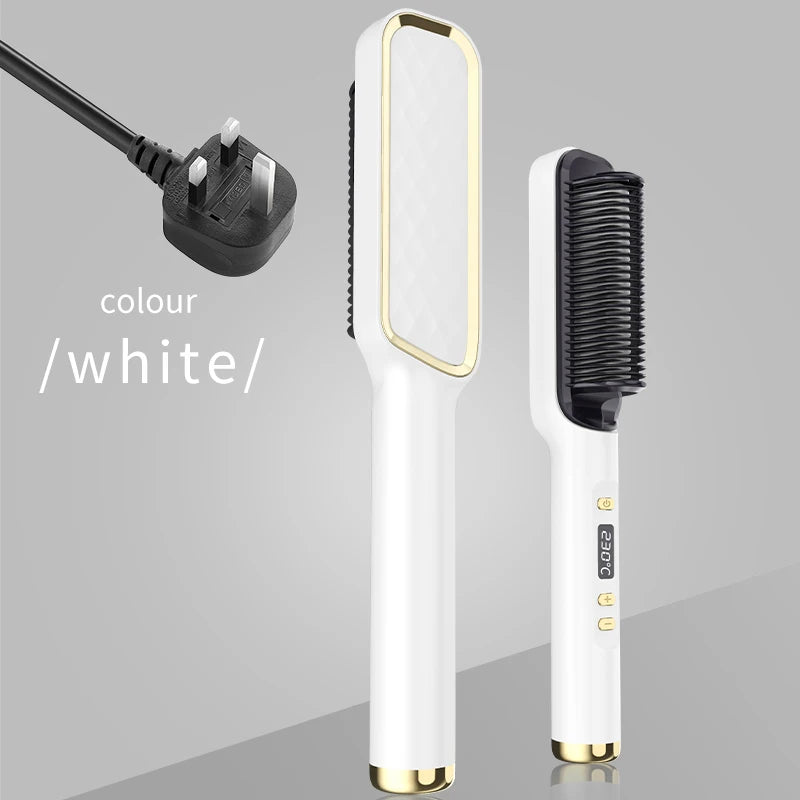 Electric Hot Comb Multifunctional Straight Hair Straightener Comb Negative Ion Anti-Scalding Styling Tool Straightening Brush