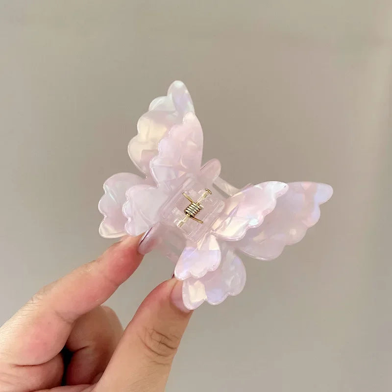 1PC French Retro Butterfly Hair Claw Mermaid Hair Clip Acetic Acid Hair Clip Retro Back of Head Hair Accessories Hairpin