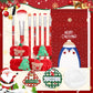 14PCS- Christmas makeup brush set, the bristles smudge naturally and delicately, and the powder puff is both dry and wet.