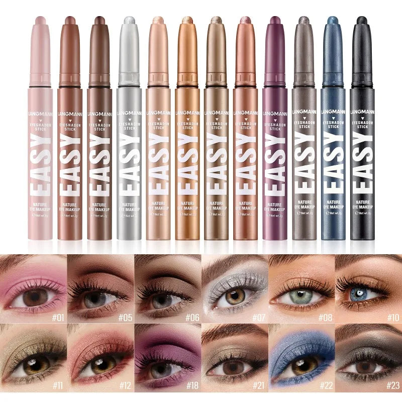 Waterproof Pearlescent Eyeshadow Pencil Stick Shimmer Highlighter Pencil Pearl Pigment Long Lasting Cream Eyes Make Up Cosmetic