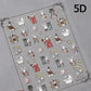 Lovely Cat Bunny Bowknot Poker Crown Lock Key Easter Eggs Love Cute Rabbit Mushroom Chick Flower Dog DIY Nail Art Stickers Decal