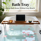 Bamboo Bathtub Tray Expandable Anti-Slip with Wine Holder Phone Slot Bookrest