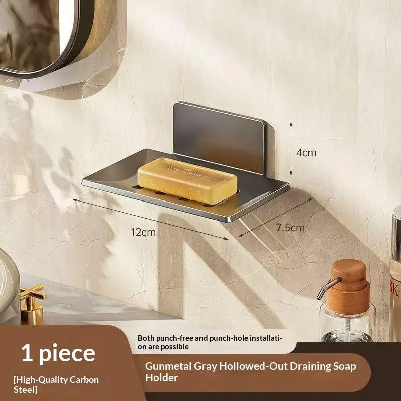 Removable No Drill Wall Mounted Soap Tray Self Adhesive Traceless Soap Sponge Holder for Bathroom Kitchen Sink