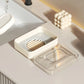 Soap Dish with Lid, Portable Travel Soap Box, Double Layer Drainable Soap Holder for Bathroom Shower Sink Countertop