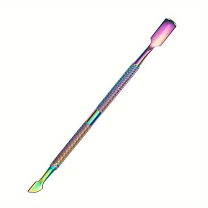 Multicolor Double-ended Stainless Steel Cuticle Pusher Dead Skin Push Remover For Pedicure Manicure Nail Art Cleaner Care Tools