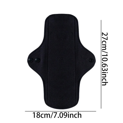 1pc Balck Pure Cotton Sanitary Pad Ladies Reusable Cloth Menstruation Washable Menstrual Pads with Button Breathable Care Pads