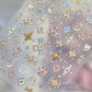 Elegant Gold Scepter 5D Nail Art Stickers Gorgeous Gemstone Luxury Courtly Pattern Necklace Frame Self Adhesive Manicure Decals