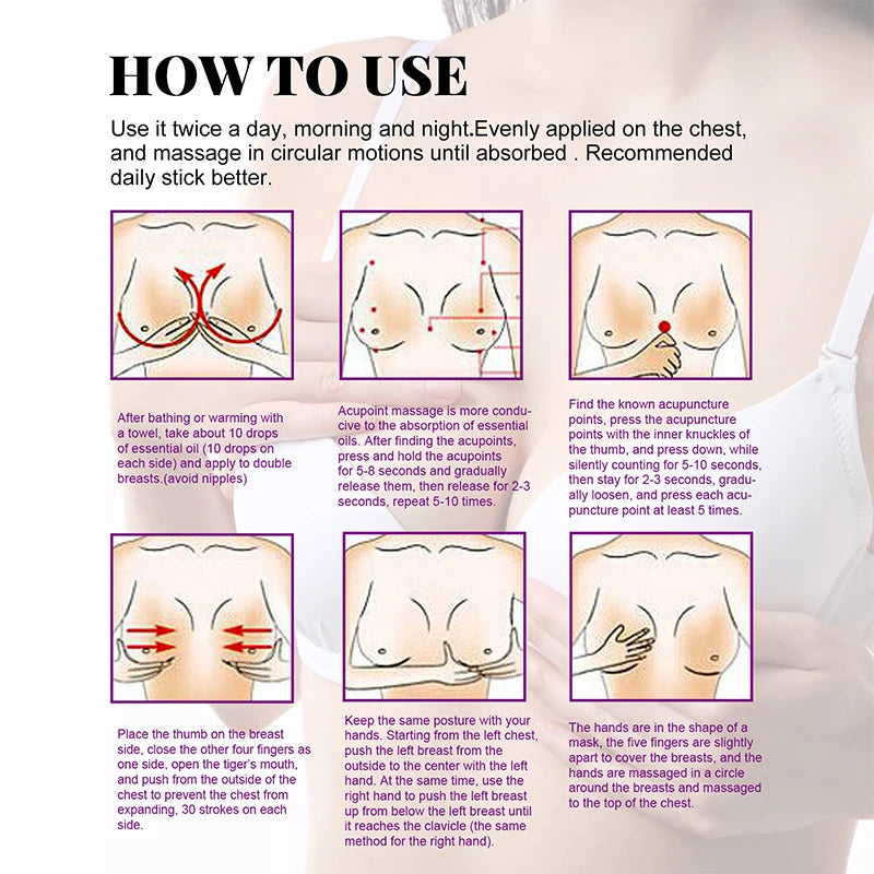 Fast Breast Growth Enlargement Cream Chest Lift Firm Enhancer Care Oil Butt Breast Plump Growth Massage Boobs Bigger Body Care