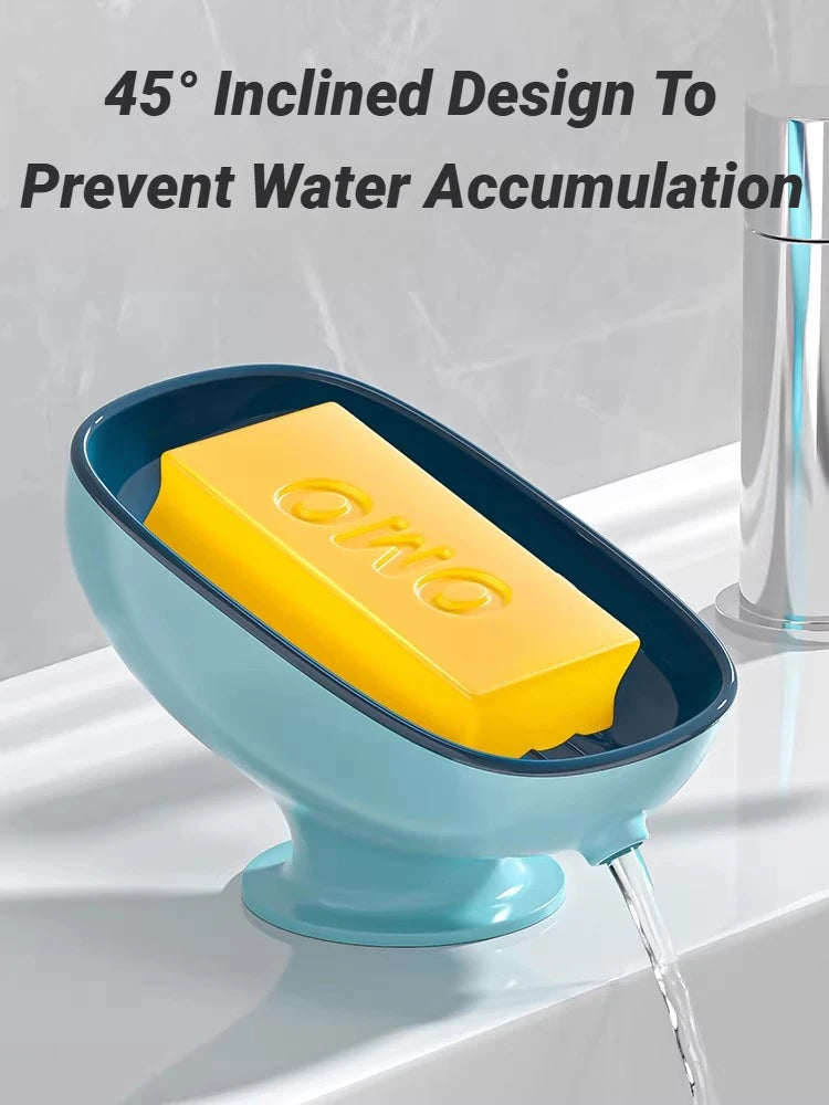 Self Draining Soap Holder Super Suction Cup Portable Storage Container For Bathroom Kitchen Sponge Accessories Supplies