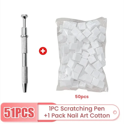 50pcs Sponge Gradient Nail Art Stamper Tools Gel Polish Color Gradient Brush Glitter Powder Dotting Pen For Manicure Tools