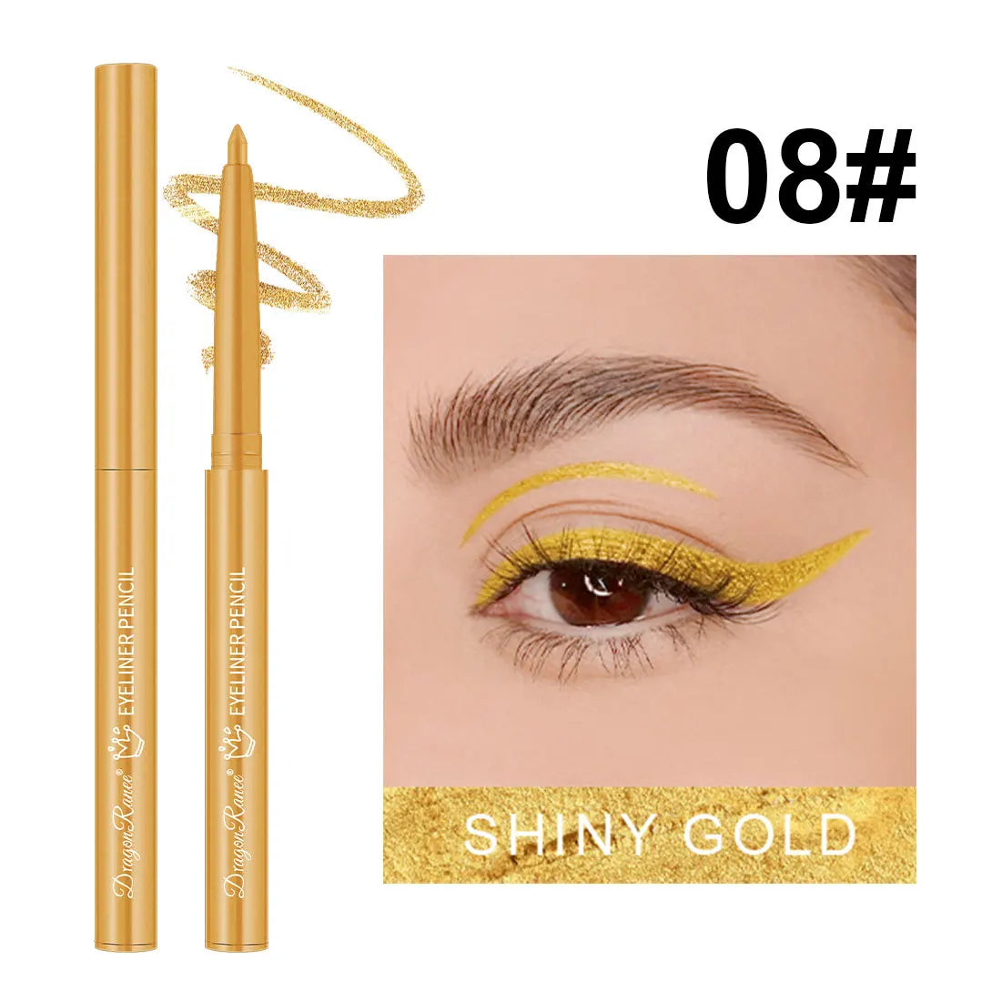 12 Color Matte Glitter Gel Eyeliner Pencil Waterproof Smudge-Proof Smooth Matte White Eyeliner Pen Long-Lasting Eye Liner Makeup
