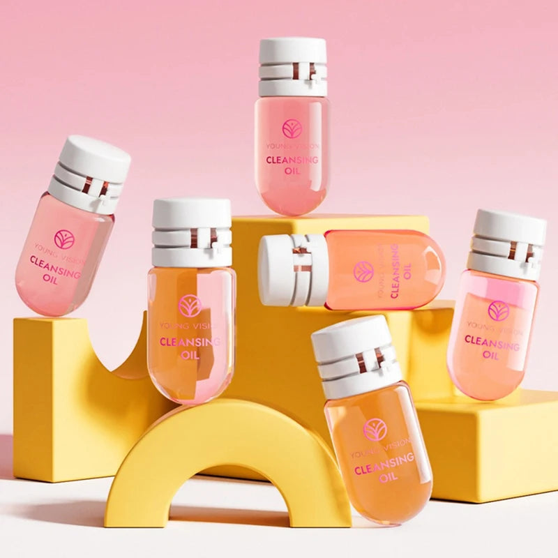 5/10 Capsules of Cleansing and Makeup Remover Oil Gentle Facial Makeup Remover Travel Portable Moisturize Soothe Cleansing Oil