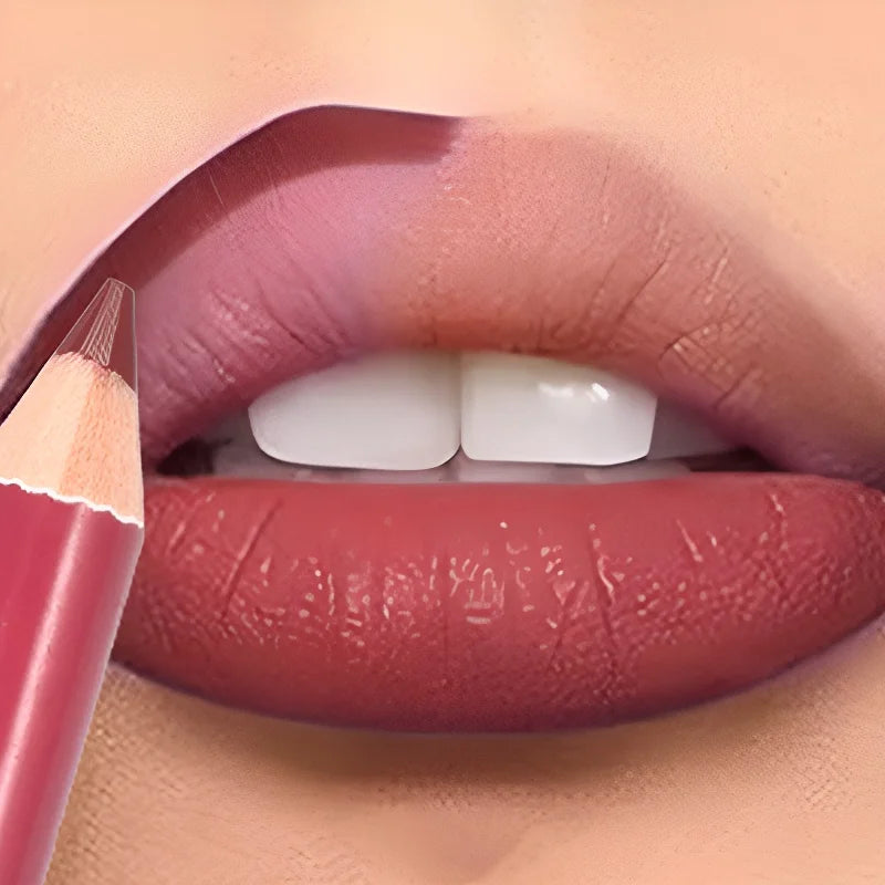 Dark Brown Waterproof Lip Liner Matte Long Lasting Makeup Pens 28 Colors Non-stick Cup Lipstick Pencil Women Party Lip Cosmetic