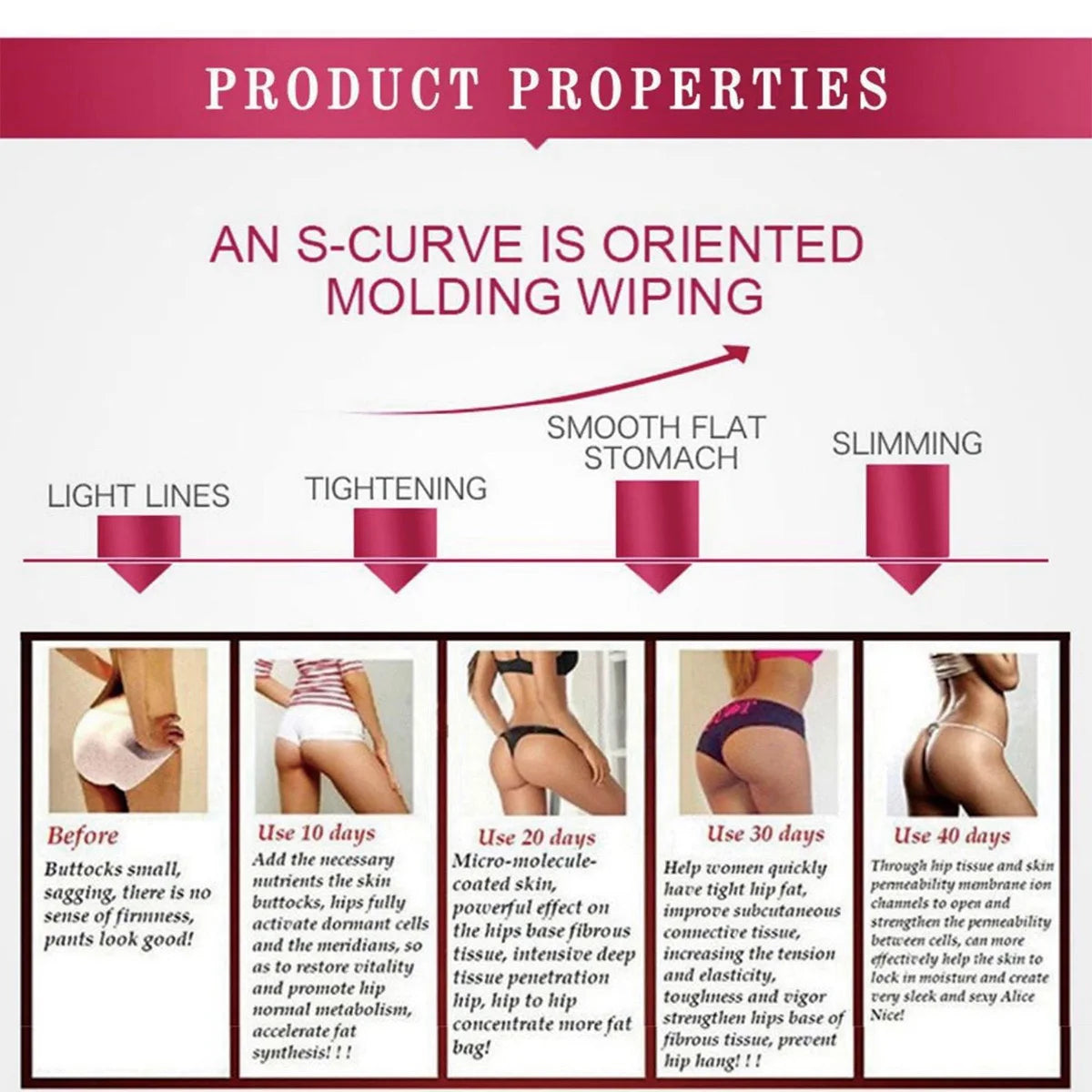Sexy Hip Buttocks Enlargement Oil Enhances Lifting Nourish Hydrate Sexy Curve Shaping Massage Oils Butt Beauty Big Ass Skin Care