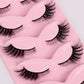 5 Pairs Fluffy False Eyealshes Fox Cat Eye Lashes Winged False Eyelashes Fox Eye Faux Mink Eyelashes Silk Lashes Makeup