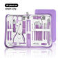 9/18/24/30 PCS Stainless Steel Manicure Set in Dazzling Purple & Blue - Modern Style Nail Clippers with Convex Blade, Non-Scente