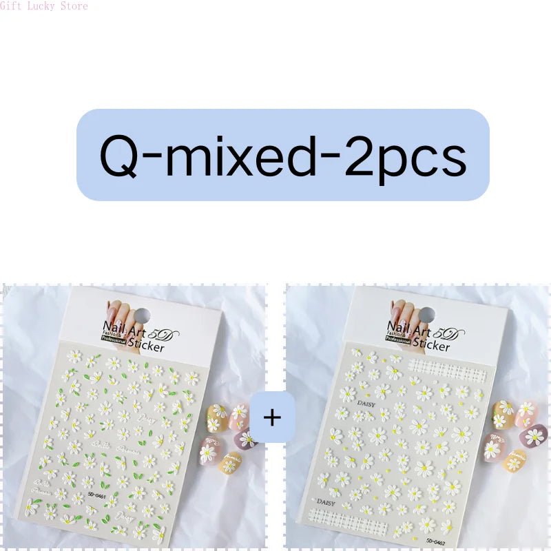1piece 5D glass fragment nail sticker high quality stained glass window grille design glitter art decoration design nail sticker