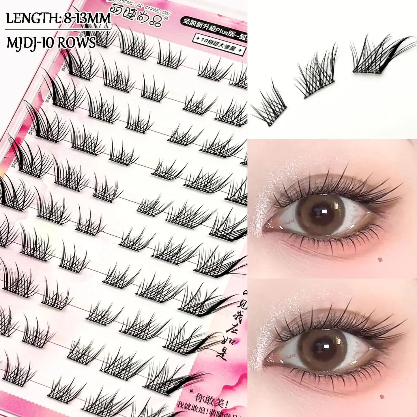 Noglue Eyelashes Natural False Eyelashes DIY Lashe Clusters Glue Strands Eye Lashes  Adhesive Eyelash Artificial Eyelashes