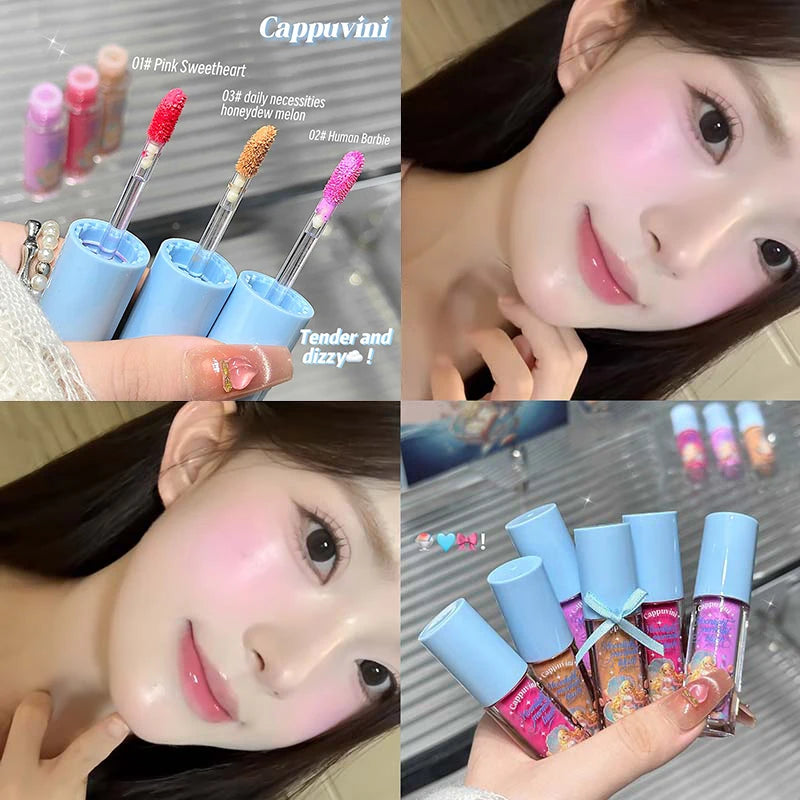 Pink Purple Soft Cream Blush Makeup Velvet Mousse Liquid Blusher Apricot Cheek Tint Rouge Cream Matte Natural Smooth Blush Stick