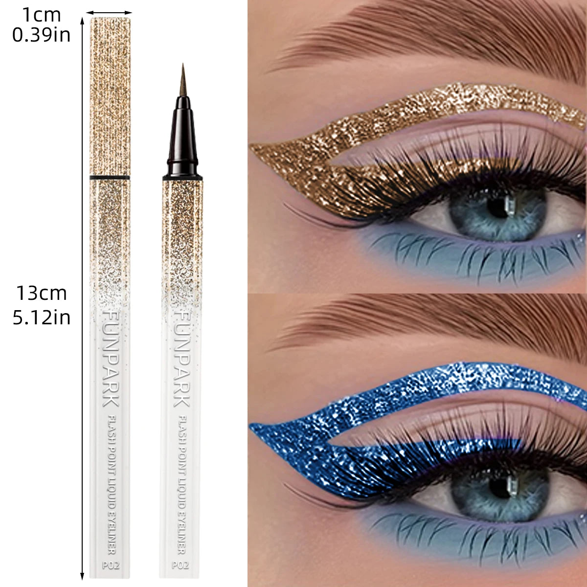 1PC Glitter Liquid Eyeliner Pencil Waterproof Purple Pink Blue Eye Liner Pen Long Lasting Quickily Drying Eyes Makeup For Women