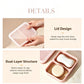 Portable Travel Soap Dish with Lid, Dual Compartment Silicone Drain Soap Box, Double Layer Waterproof Soap Holder with Drain Mat