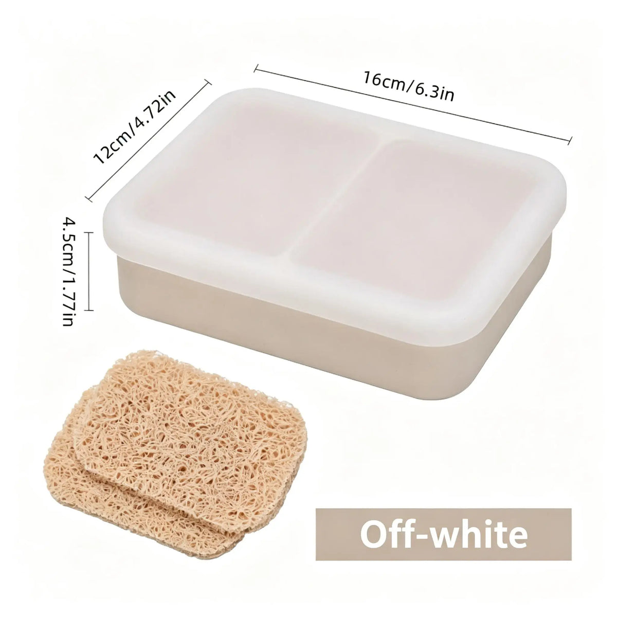 Portable Travel Soap Dish with Lid, Dual Compartment Silicone Drain Soap Box, Double Layer Waterproof Soap Holder with Drain Mat