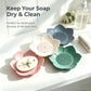 2Pcs Lotus Design Silicone Soap Holder with Drain, Drainage Soap Box, Portable Bathroom Shower Soap Storage Accessory