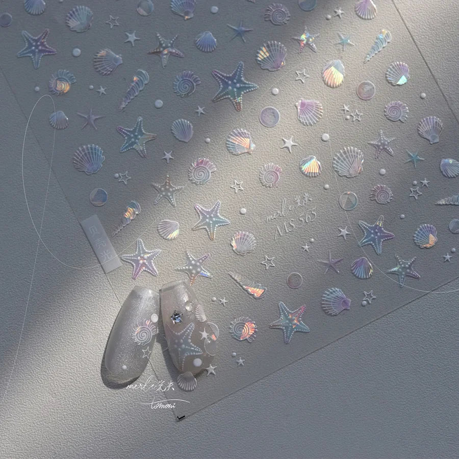 Magical Blow Bubbles Goldfish Bunny Rabbit Cat Kitten Shape Shiny Dreamy Bubbles 5D Nail Art Decorations Sticker Manicure Decal