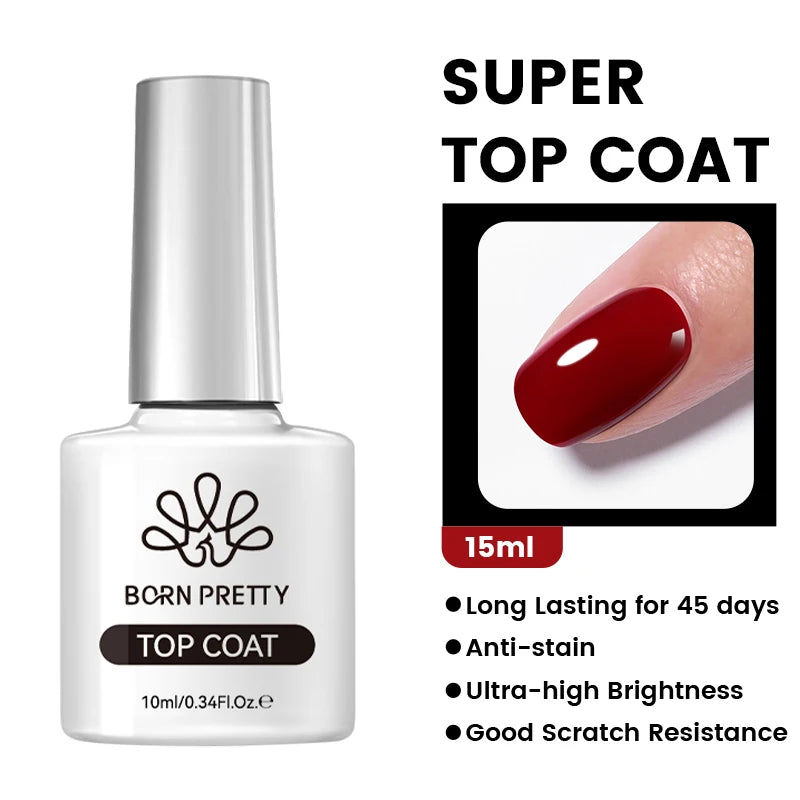 BORN PRETTY 10ml Sparkling Glitter Reflective Gel Nail Polish Sparkly Holo Shiny Pink Silver Black Gel Nail Art Salon Varnish
