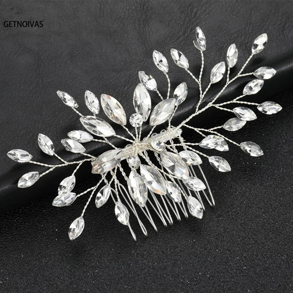 Wedding Comb Head Jewelry Bride Hair Clips Headpiece Crystal Women Tiaras Bridal Hair Accessories Women Hair Ornaments SL