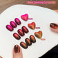 Jelly Red Glass Cat Eye Gel Polish 12ML Holographic Glitter Shimmer Translucent Red Color Magnetic Nail Polish Salon DIY at Home