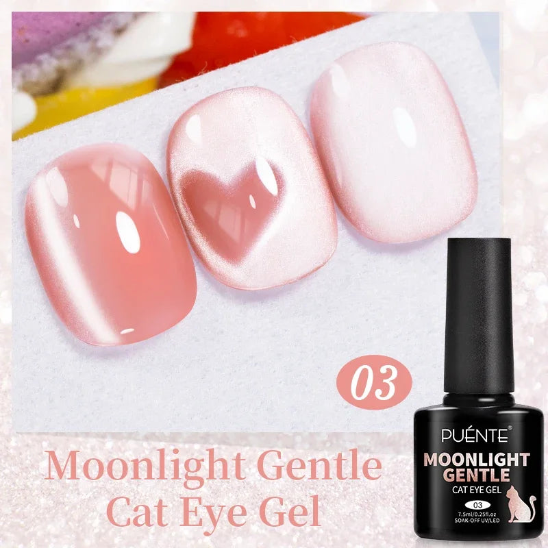 7.5ML Aurora Starlit Cat Eye Gel Nail Polish Rainbow Glitter Galaxy Cat Magnetic Nail Art Gel Soak Off UV Semi-Permanent Varnish