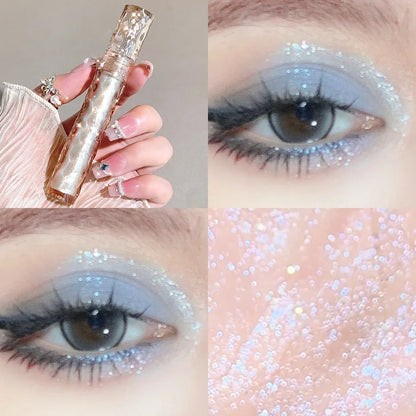 HISYI Colorful Star Flash Eyeshadow Pearlescent Sequins Brighten the Eye Silkworm Monochrome Eyeshadow Liquid High Gloss Makeup