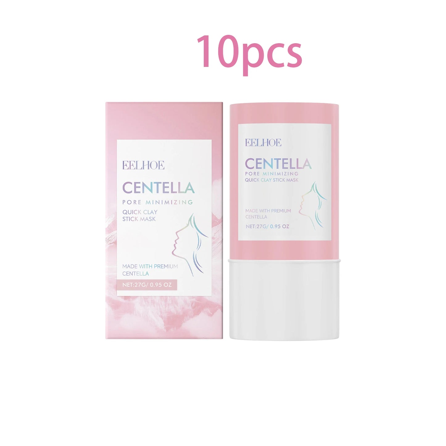 Centella Clay Stick Mask Deep Hydration Pore Minimizing Soothing Whitening Facial Care Fast Convenient Exfoliating Beauty Pink