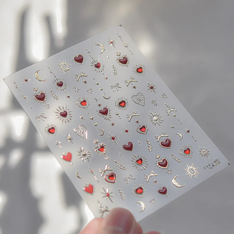 Golden Thread Butterfly Jelly Series Nail Art Stickers High Quality New Bronzing DIY Manicure Decal Decoration