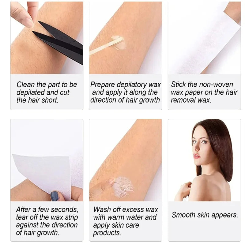 High Quality 1 Roll 50m 100m Nonwoven Wax Strips For Hair Removal Body Cloth Hair Remove Wax Paper Rolls Hair Removal Epilator