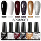 MTSSII 6PCS/Set Sparkly Red Roes Red Gel Nail Polish Shinning Nail Art LED UV Gel Varnish Nail Supplies Manicure Kit for Nails