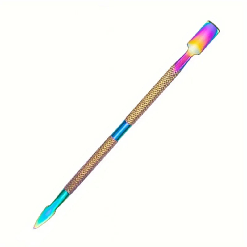 Multicolor Double-ended Stainless Steel Cuticle Pusher Dead Skin Push Remover For Pedicure Manicure Nail Art Cleaner Care Tools