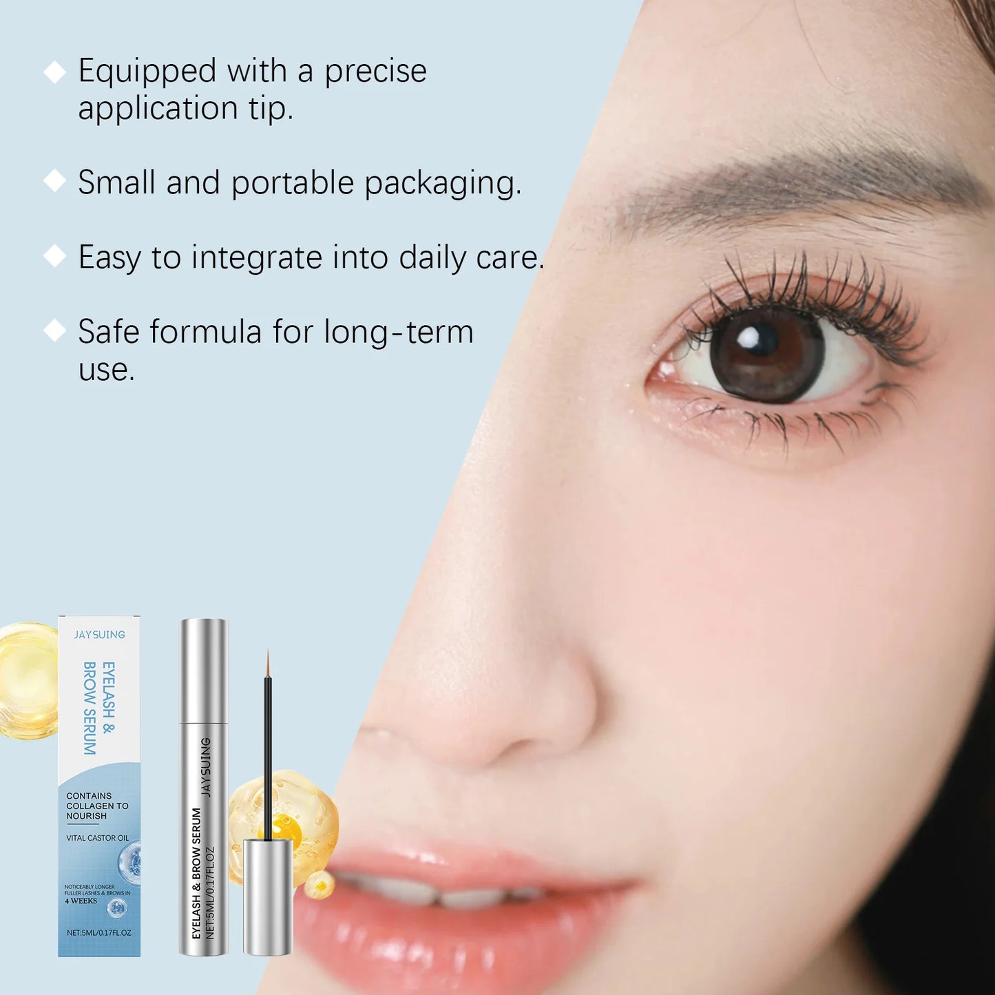 Eyelash Growth Serum Natural Ingredient Thicker Curling Lashes Lengthening Lifting Nourishing Moisturize Eyebrows Enhancer Serum