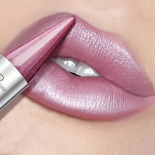 Pearlescent Sparkle Lipstick, Waterproof 24H Long Lasting, Lightweight Shiny Lip Makeup, Colorfast for Girls
