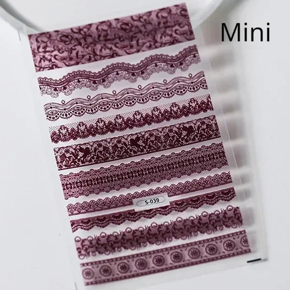 1pcs White 5D Pearl Lace Wave Lines Nail Art Stickers Elegant Exquisite Nail Decoration Decals DIY Self Adhesive Transfer Slider
