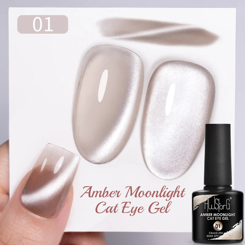 AWStorG 7.5ml Starlit Cat Magnetic Gel Nail Polish Must need Black Gel-Polaris Light Soak Off UV Gel Varnis Semi Permanent DIY