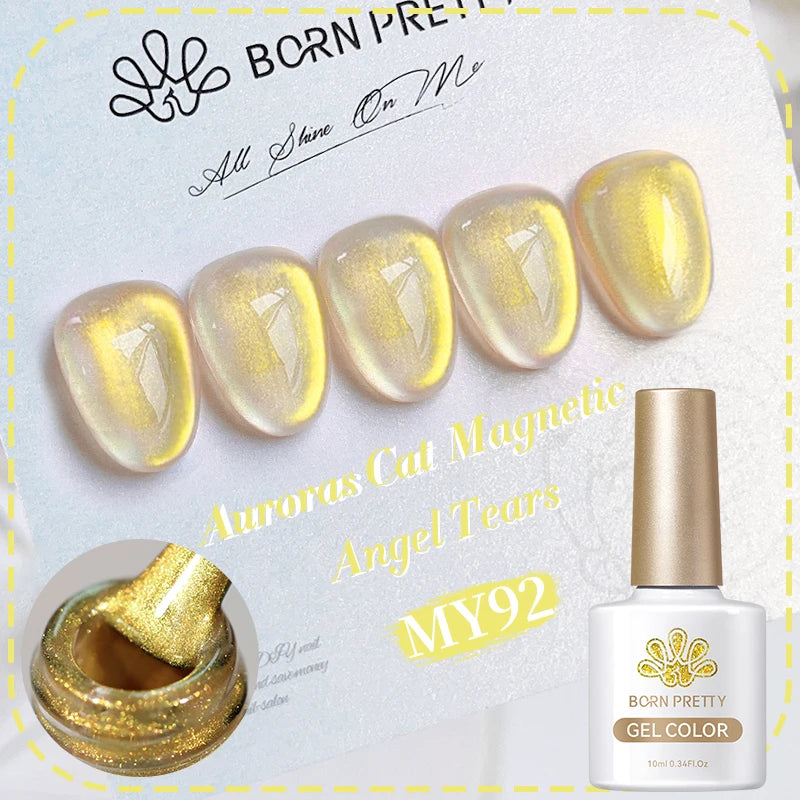 BORN PRETTY 10ml Black Glass Cat Magnetic Gel Nail Polish Punk Style Nail Art Manicure Varnis Semi Permanent Gel for Winter Nail