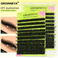 GROINNEYA Lashes Clusters 8-16mm Fluffy Volume Clusters Lashes 80D Faux Mink Eyelashes Cluster Natural Thick False Eyelashes