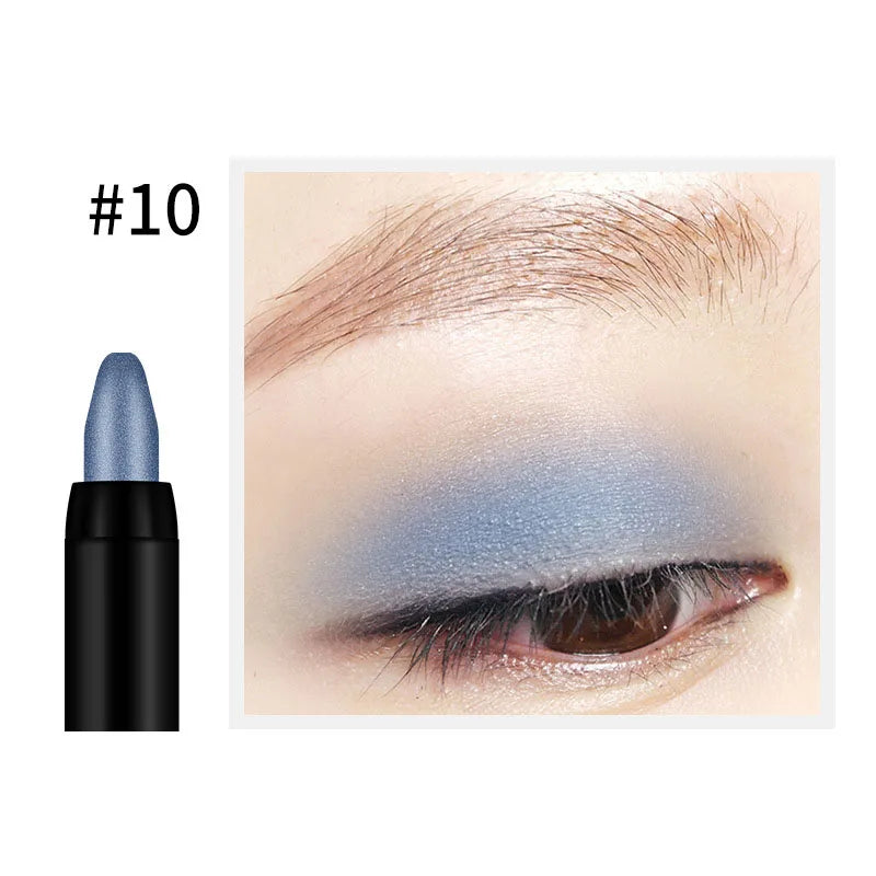 Waterproof Pearlescent Eyeshadow Pencil Stick 16 Colors Lasting Glitter Shimmer Eye Shadow Pen Eyeliner Stick Eyes Makeup Tools