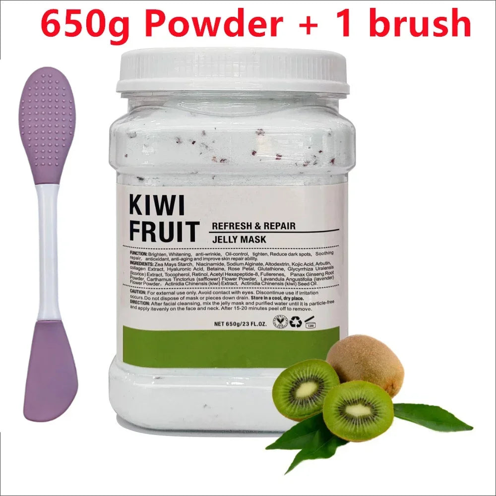 650g Chamomile Hyaluronic Acid Facial Moisturizing Mask Powder with Silicone Brush Increasing Skin Elasticity Rose Jelly Mask