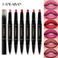 HANDAIYAN 2 in 1 Double-end Matte Lipstick Pencil Lipliner Waterproof Long Lasting Matte Lip Liner Pen 6 Colors Lipsticks Makeup