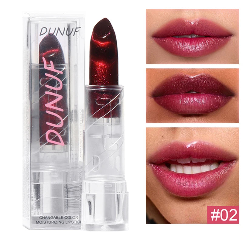 Moisturizing Cat Eye Lipstick Mirror Glitter Metallic Lipstick Diamond Pink Pearl Sparkling Lip Gloss Color Changing Lips Makeup